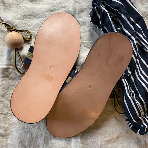 Handmade Wood Ball Leather Flats - Picture 5 of 5